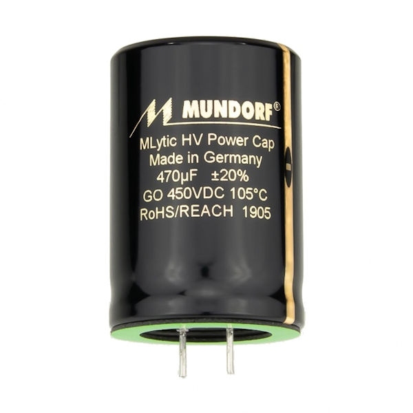 MUNDORF MLGO, 150uF/450V, ±20%, Elektrolytische cond.