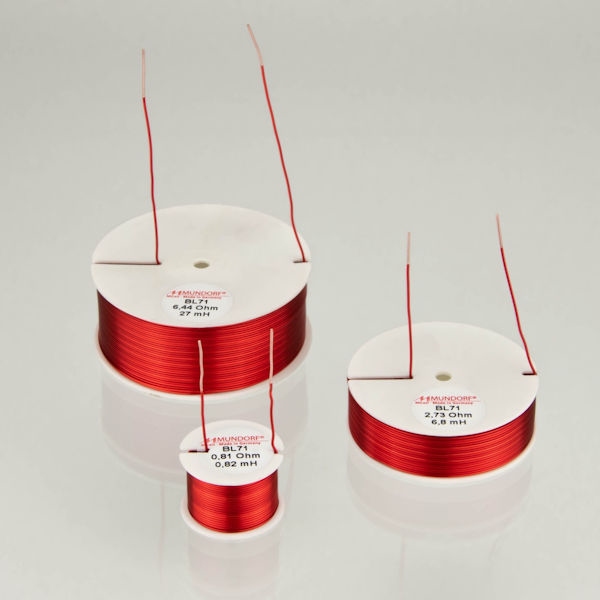 MUNDORF BL71, 2,2mH, ±3%, lucht spoel, Ø0,71mm bOFC