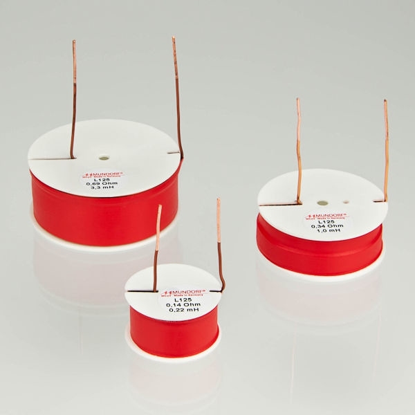 MUNDORF L125, 0,33mH, ±5%, lucht spoel, Ø1,25mm