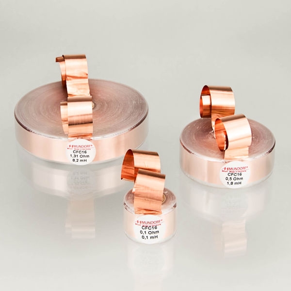 MUNDORF CFC16, 0,22mH, ±2%, lucht spoel, 17mm folie 70um