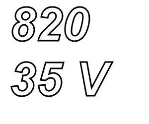 PANASONIC FCA, 820uF/35V elco, radial, 105º, low ESR, 5000hr