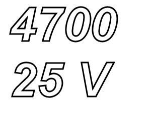 PANASONIC FCA, 4700uF/25V elco, radial, 105º, low ESR, 5000h