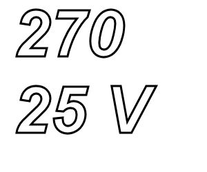 PANASONIC FCA, 270uF/25V elco, radiaal, 105º, 5000uur