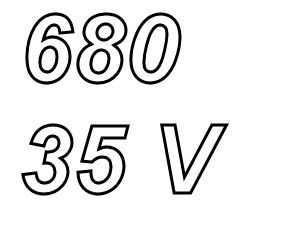 PANASONIC FCA, 680uF/35V elco, radial, 105º, low ESR, 5000hr