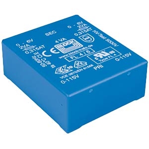 BLOCK FL trafo, PCB mount, 4VA, 2x115V > 2x9V