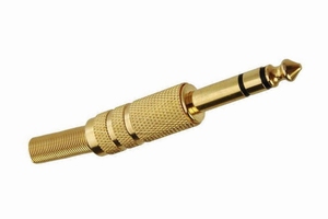 KACSA AP-324G, 6,3mm male connector, stereo, goldplated