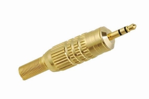 KACSA AP-337G, 3,5mm stereo jack, verguld, max Ø6mm kabel