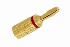KACSA BP-217G, banaan plug, verguld met red or zwart co