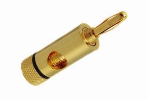 KACSA BP-218G, banaan plug, verguld met red or zwart co
