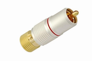 KACSA RP-245GT, vergoldet lock-in Typ RCA Konnektor, pearlwh