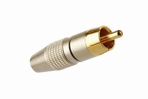 KACSA RP-27GT, verguld RCA plug, grey, teflon isolatie,