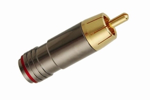 KACSA RP-66GT8, verguld RCA plug, teflon isolatie, Ø8mm