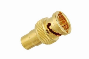KACSA VC-041G, BNC plug/Cinch vrouw adapter, verguld