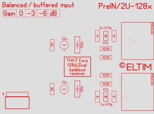 ELTIM PreIN 2U-128x,xLR balanced IN buffer module, 2U