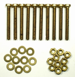 IT BEF/002, Brass mounting bolts/nuts/rings, M4x35