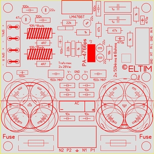 ELTIM PA-4766ps FRA, 2x50W Verstärker/Netzteil Modul