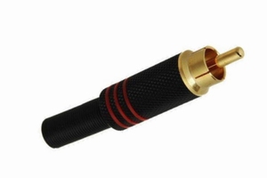 KACSA RP-15GB, Gold plated RCA connector with color code rin