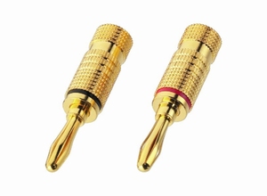MONACOR BP-100G, banaan pluggen paar, 4 mm