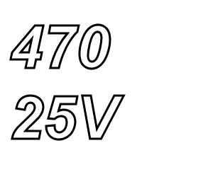 PANASONIC FCA, 470uF/25V elco, radiaal, 105º, 5000uur