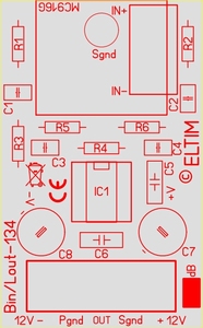 ELTIM BinLout-134, XLR gebalanceerd > Lijn converter module