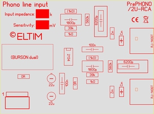 ELTIM PrePHONO 2U-RCA, MM/MC Phono amplifier module, 2U