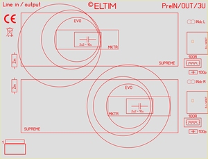 ELTIM PreIN/OUT-3U, RCA Line IN/OUT module, 3U