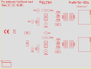 ELTIM PreIN 3U-120x, XLR balanziert IN Puffer Modul, 3U