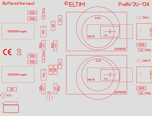 ELTIM PreIN 3U-134, RCA Lijn IN buffer module, 3U