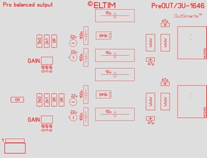 ELTIM PreOUT 3U-1646,xLR Pro Balanced OUT buffer module, 3U