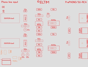 ELTIM PrePhono 3U-RCA, MM/MC Phono Verstärker Modul, 3U