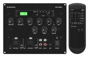 MONACOR MXT-52MP3, 2-mic + 2-line/MP3 mixer