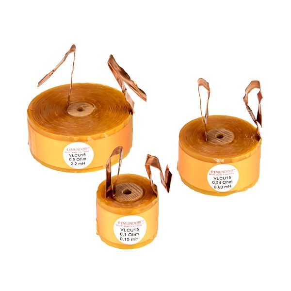 MUNDORF VLCU15, 2,2mH, ±2%, Luftkern Folie Spul, 22mm OFC Fo