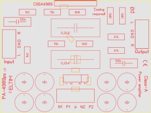 ELTIM PA-4989ps, 2x2W/16Ω, 2x4W/8ohm Power amplifier DIY kit