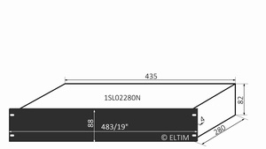 MODU Slimline 1SL02280N, 2U/19" zwart front, 435x287x82mm