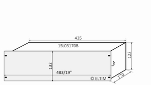 MODU Slimline 1SL03170B, 3U/19" zilver front, 435x177x122mm