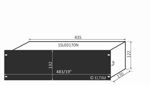 MODU Slimline 1SL03170N, 3U/19" black front, 435x177x122mm