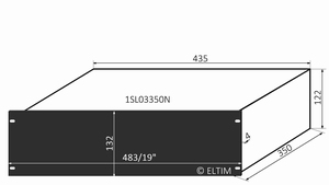 MODU Slimline 1SL03350N, 3U/19" zwart front, 435x357x122mm
