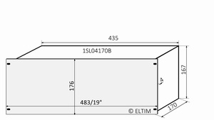 MODU Slimline 1SL04170B, 4U/19" zilver front, 435x177x167mm