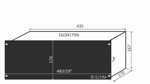 MODU Slimline 1SL04170N, 4U/19" Schwartzes Front, 435x177x16