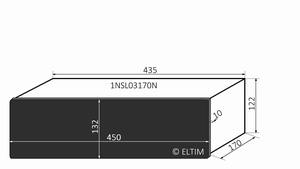 MODU Slimline 1NSL03170N, 10mm zwart front, 435x183122mm