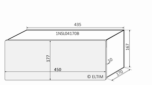 MODU Slimline 1NSL04170B, 10mm zilver front, 435x183x167mm