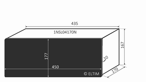 MODU Slimline 1NSL04170N, 10mm Schwartzes Front, 435x183x167