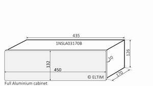 MODU Slimline 1NSLA03170B,10mm zilver front, 435x183x124mm