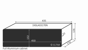 MODU Slimline 1NSLA03170B, 10mm Silbener Front, 435x183x124m