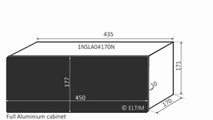 MODU Slimline 1NSLA04170N,10mm Schwartzes Front, 435x183x169