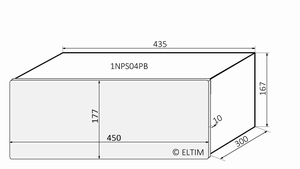 MODU Pesante 1NPS04PB, 10mm silver front, 435x313x167mm