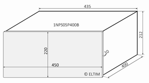 MODU Pesante 1NPS05P400B, 10mm zilver front, 435x413x212mm