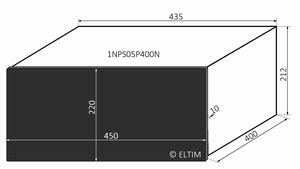MODU Pesante 1NPS05P400N, 10mm black front, 435x413x212mm