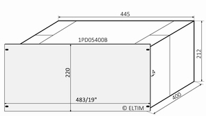 MODU Dissipante 1PD05400B, 5U/19" Silbener Front, 448x413x21