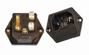 KACSA PC-1250F, 230V Euro chassis connector + zekeringhouder